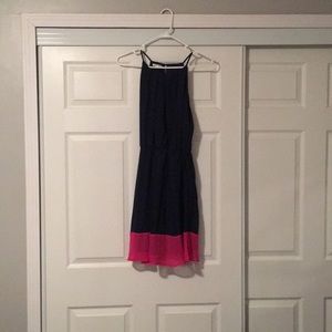 Navy and hot pink dress